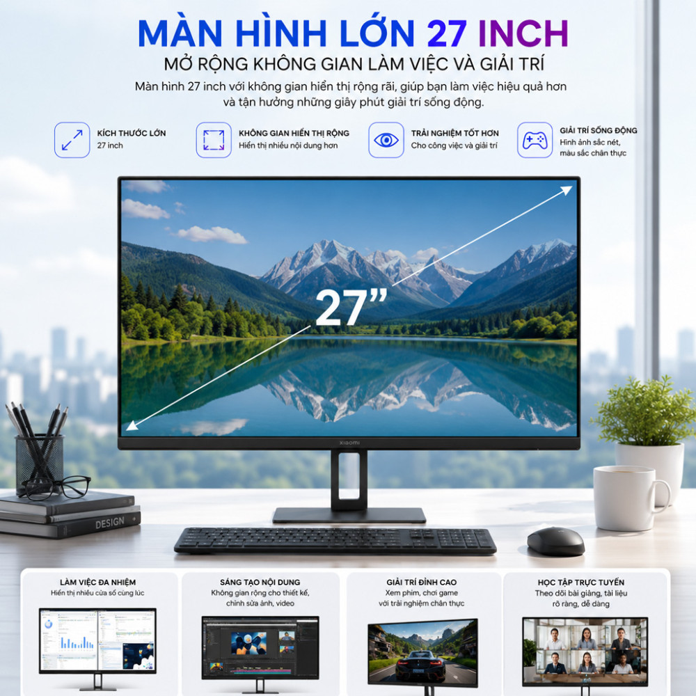 Màn hình máy tính Monitor Xiaomi 27 inch A27i ELA5345EU - Hàng chính hãng