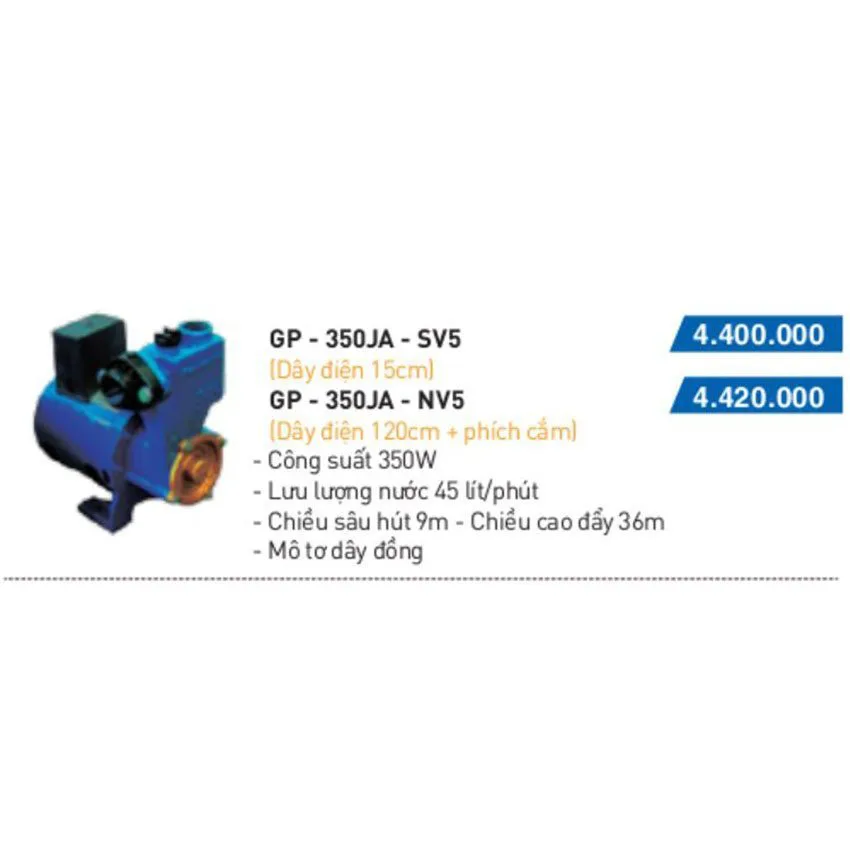 Máy bơm đẩy cao Panasonic GP-350JA-SV5 - Hàng chính hãng