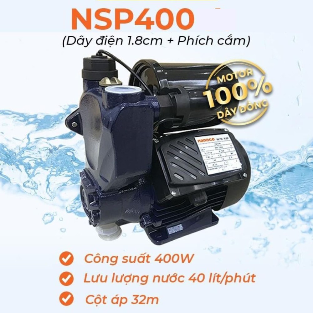 Máy bơm nước đẩy cao Nanoco NSP400 - Hàng chính hãng