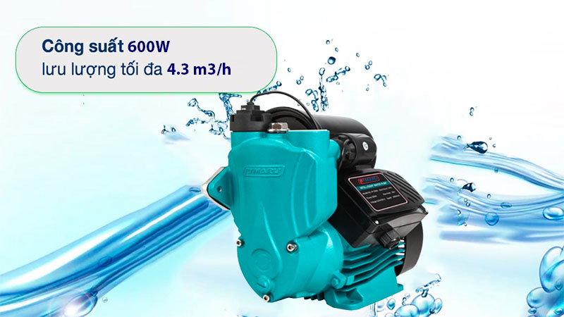 Máy bơm nước tăng áp Rymaru RY600A - Hàng chính hãng
