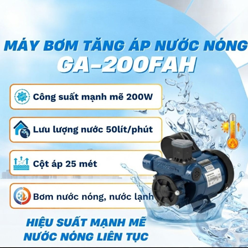 Máy bơm tăng áp nước nóng Panasonic GA-200FAH - Hàng chính hãng