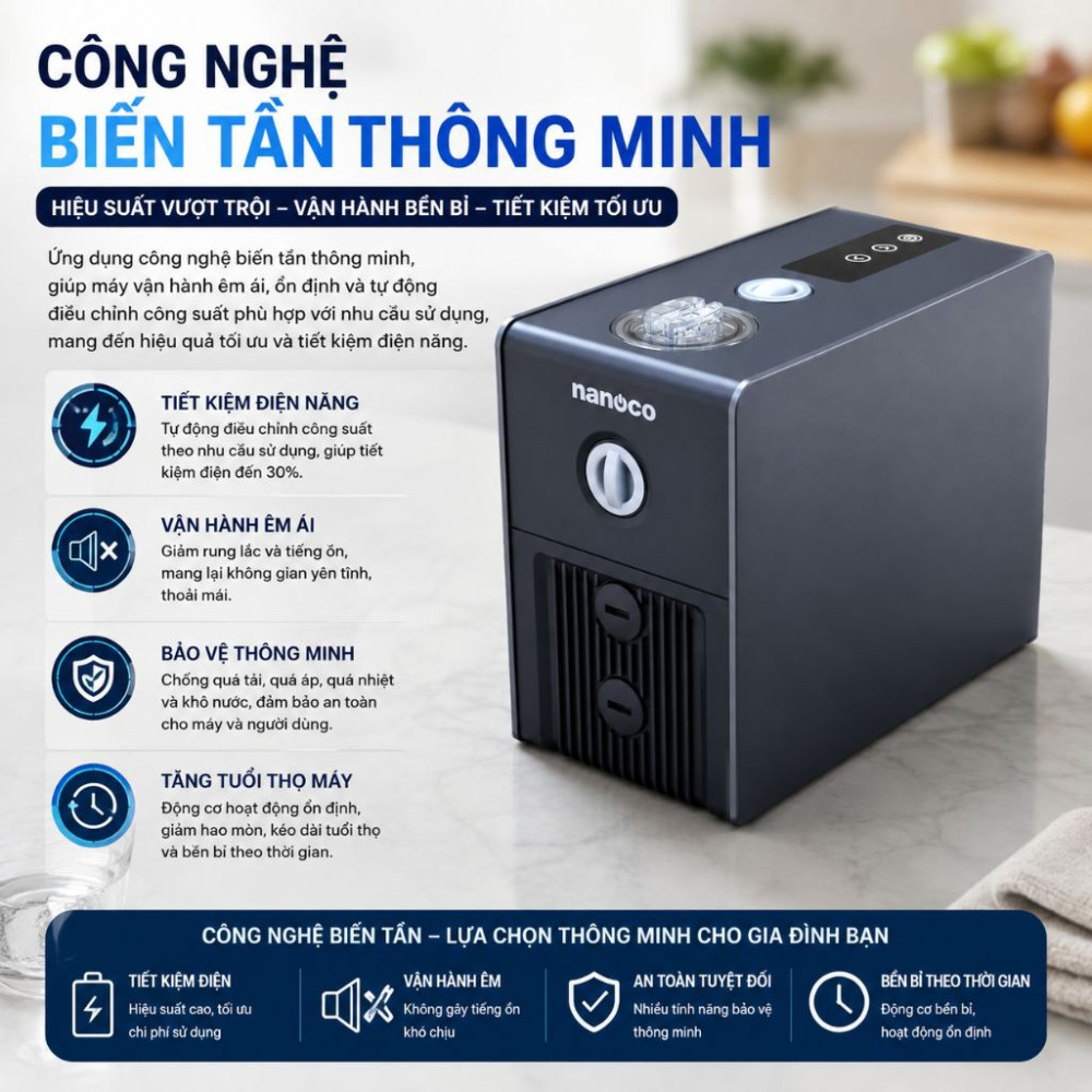 Bơm tăng áp biến tần tự động Nanoco NIP400 - Hàng chính hãng
