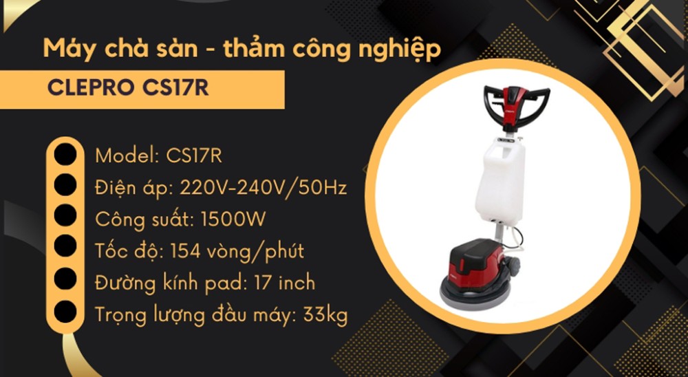Máy chà sàn đơn Clepro CS17R - Hàng chính hãng