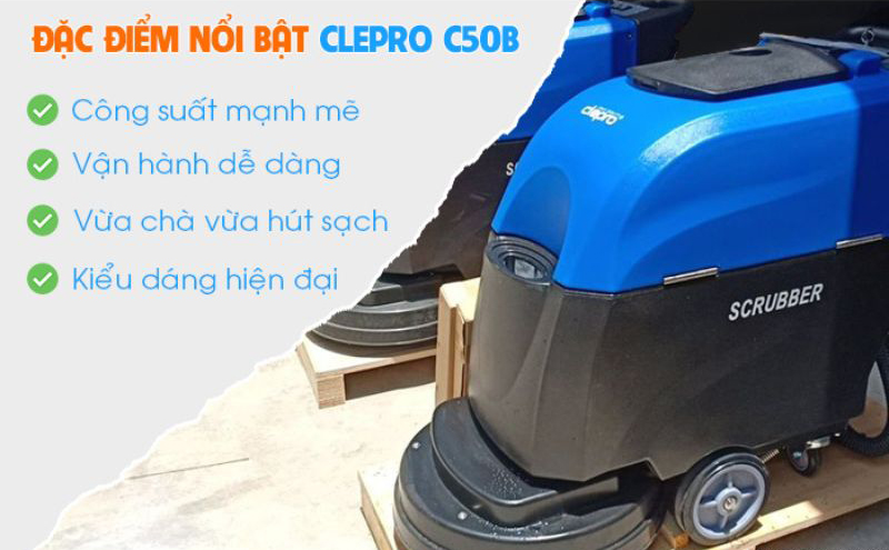 Máy chà sàn liên hợp Clepro C50B - Hàng chính hãng