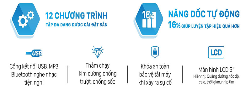 Máy chạy bộ Daikiosan DVCB-00007 - Hàng chính hãng