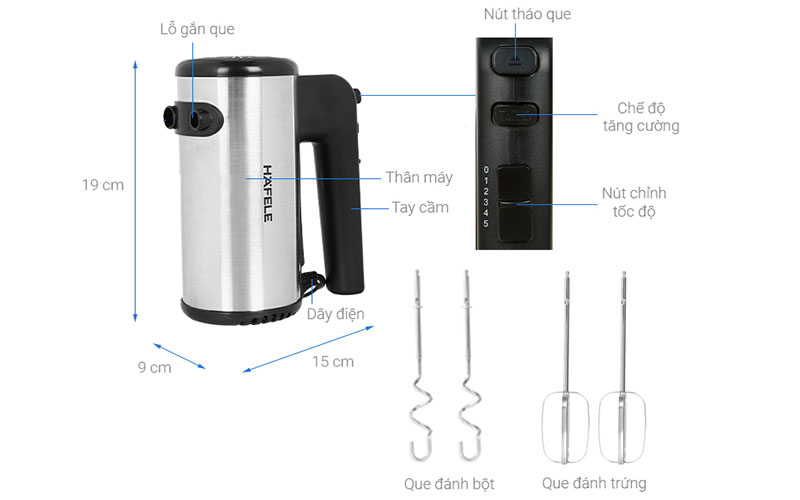 Máy đánh trứng cầm tay Hafele HH-B400A - Hàng chính hãng
