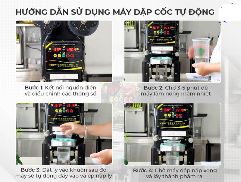 Máy dập nắp cốc tự động Fest RC-95B - Hàng chính hãng