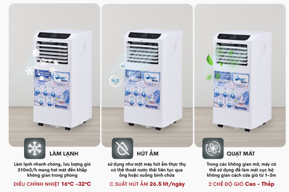 Máy điều hòa di động thông minh FujiE MPAC10 - Hàng chính hãng