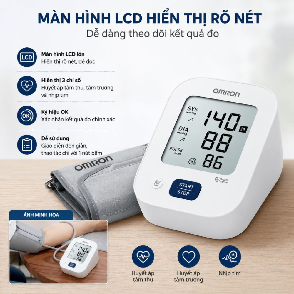 Máy đo huyết áp Omron EZ Super Lite HEM-7090 - Hàng chính hãng
