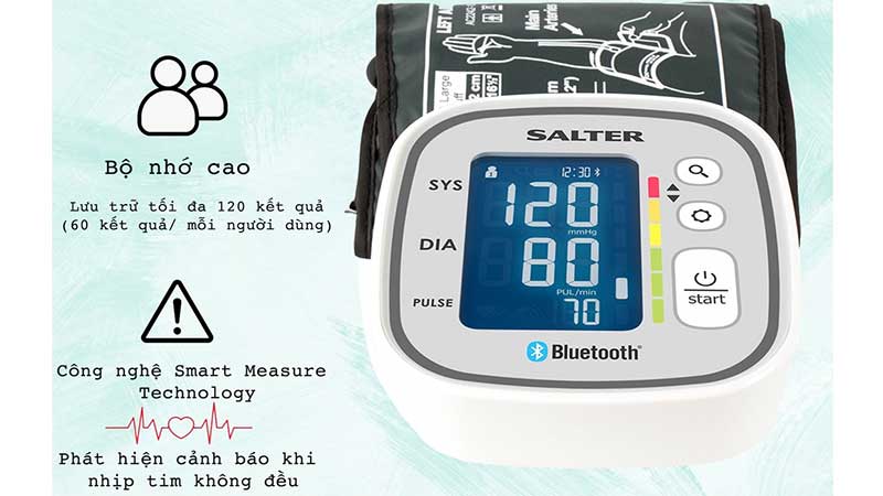Máy đo huyết áp bắp tay điện tử kết nối Bluetooth Salter GB-BPA9301EU - Hàng chính hãng