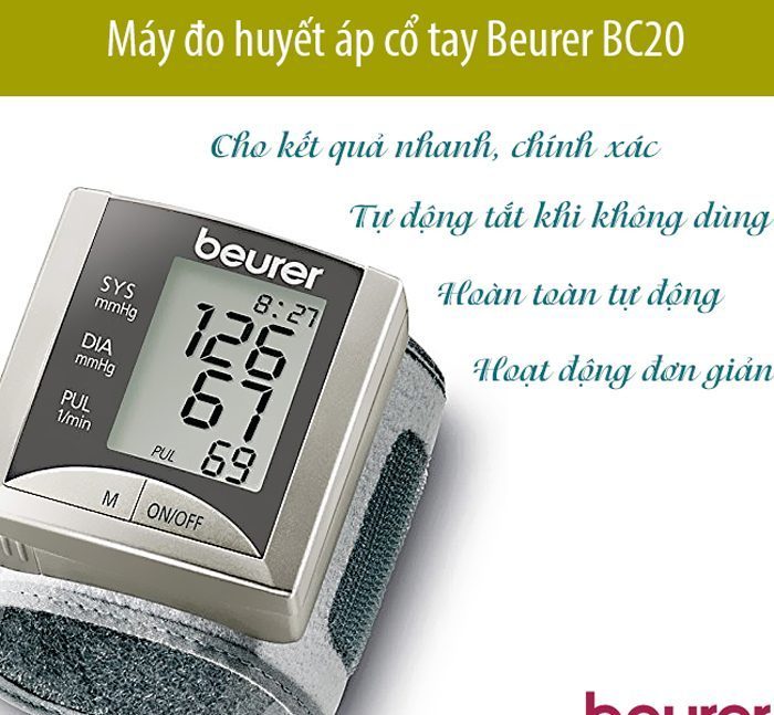 Máy đo huyết áp cổ tay Beurer BC20 - Hàng chính hãng