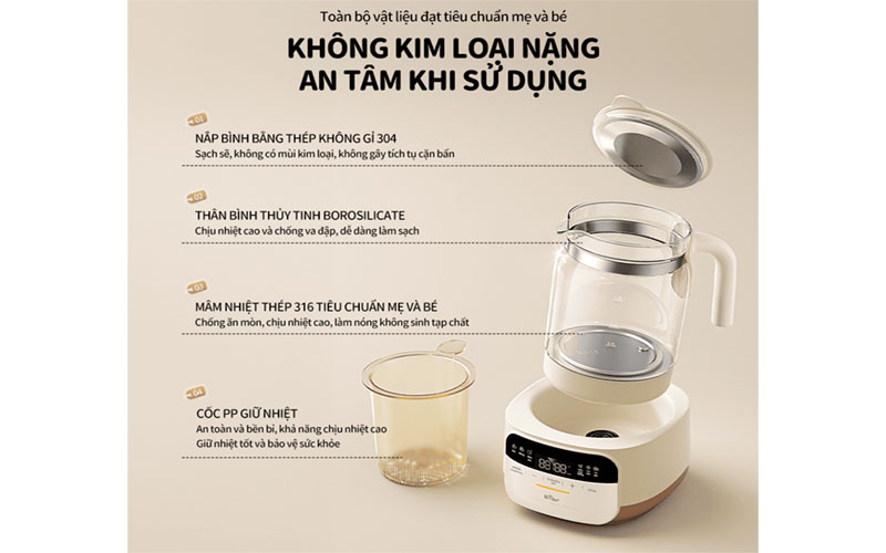 Máy đun nước hâm sữa Bear WW-4H12W - Hàng chính hãng