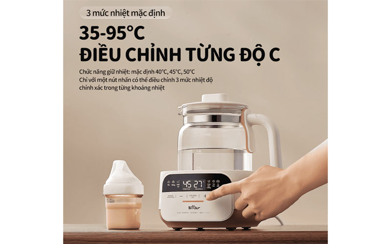 Máy đun nước hâm sữa Bear WW-4H12W - Hàng chính hãng