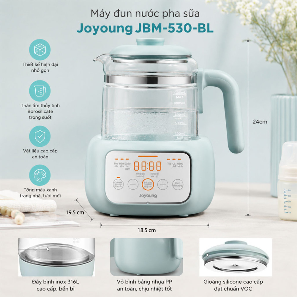 Máy đun nước pha sữa Joyoung JBM-530-BL - Hàng chính hãng