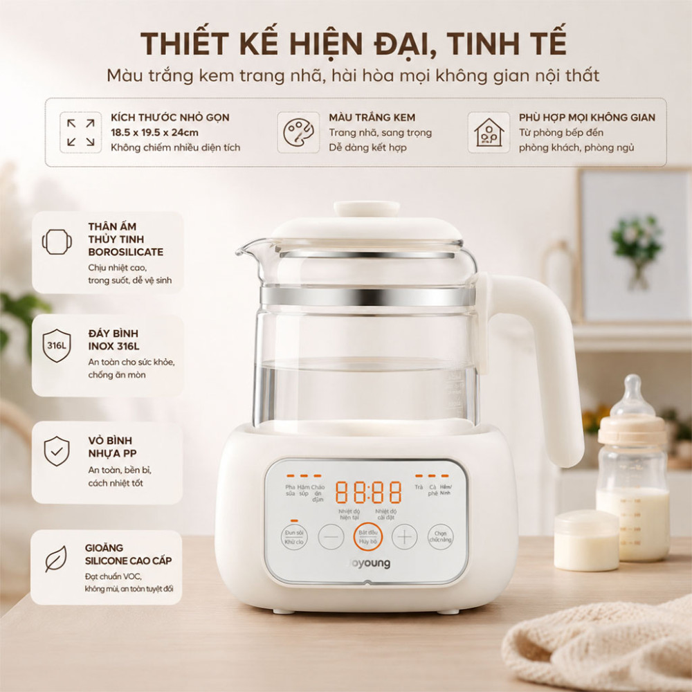 Máy đun nước pha sữa Joyoung JBM-530-WH - Hàng chính hãng