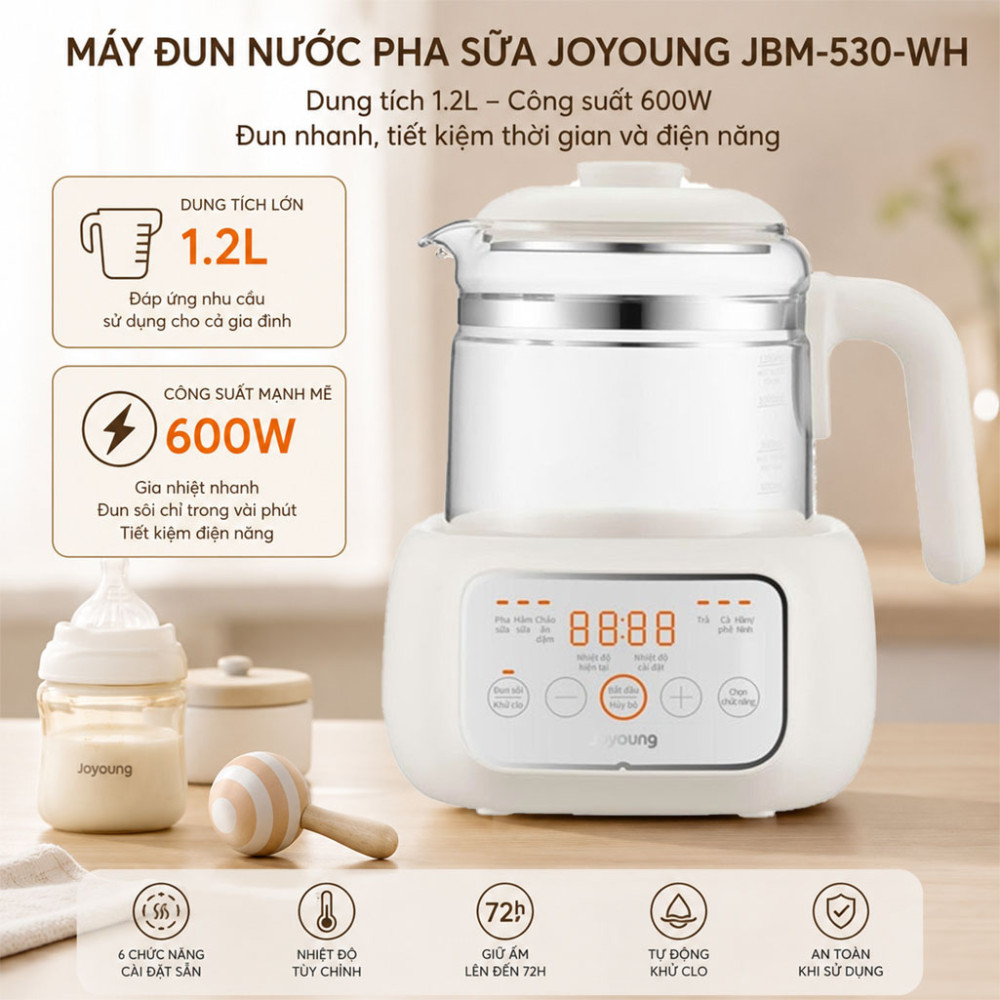 Máy đun nước pha sữa Joyoung JBM-530-WH - Hàng chính hãng