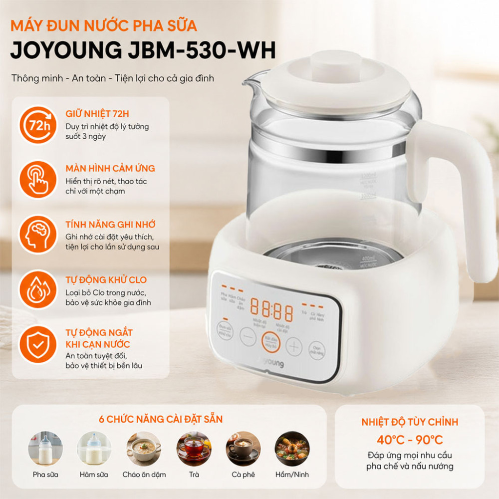 Máy đun nước pha sữa Joyoung JBM-530-WH - Hàng chính hãng