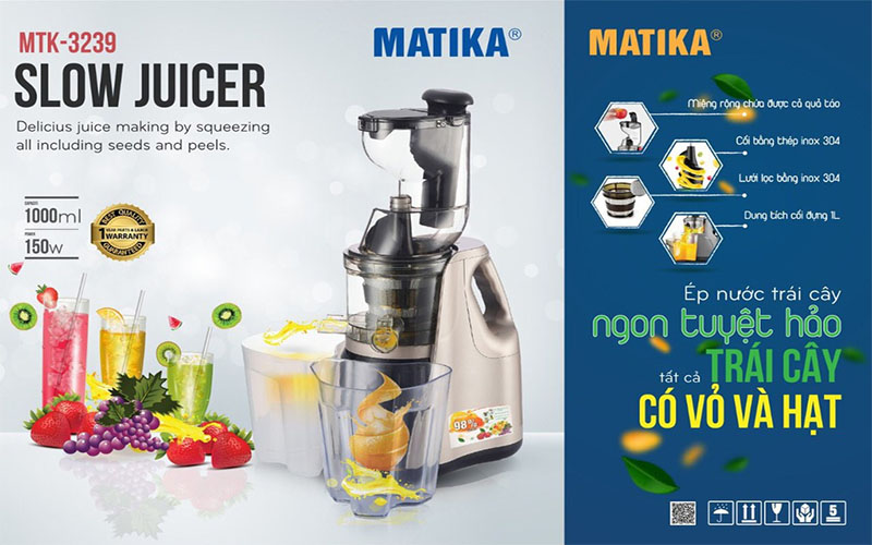 Máy ép chậm Matika MTK-3239 - Hàng chính hãng