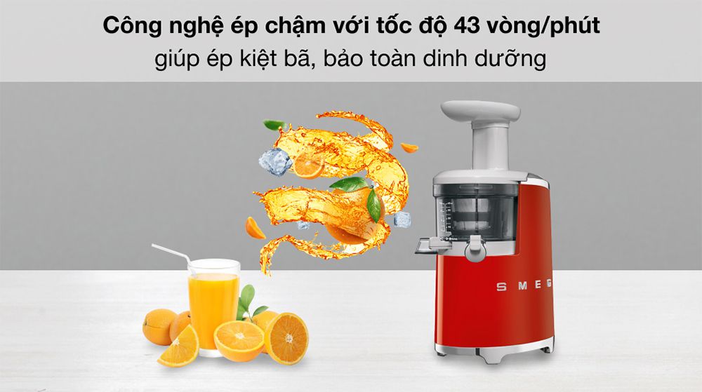 Máy ép chậm SMEG SJF01RDEU 535.43.629 - Hàng chính hãng