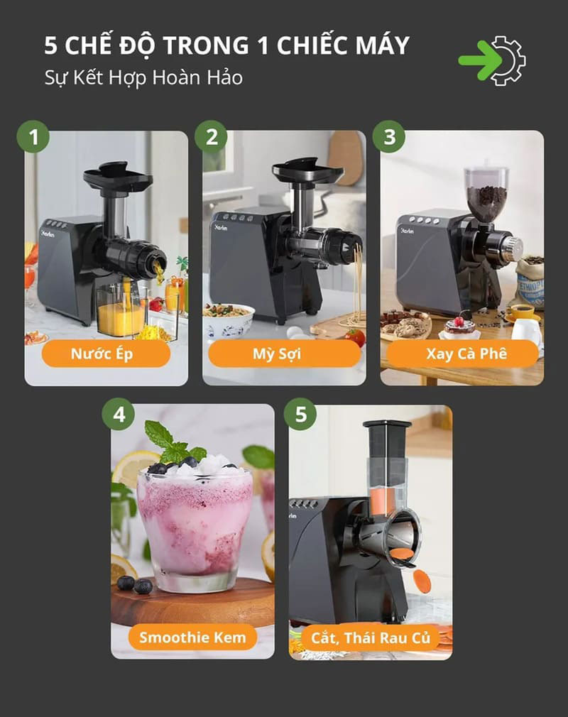 Máy ép chậm trục ngang Karlin X5 - Hàng chính hãng
