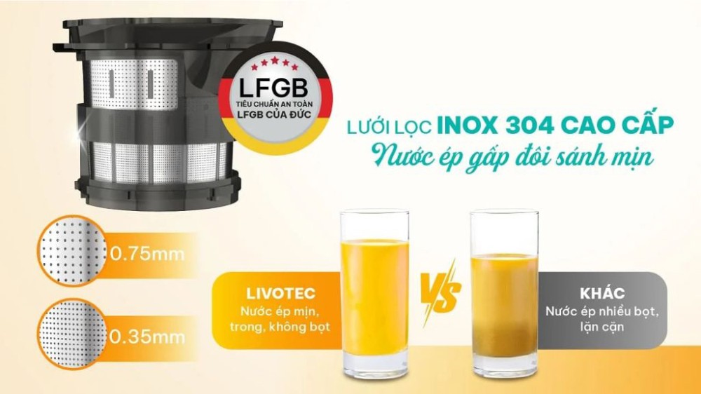 Máy ép chậm Livotec LSJ-B68S - Hàng chính hãng