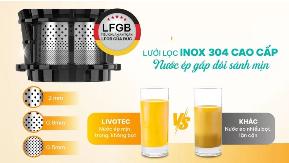 Máy ép chậm Livotec LSJ-M80S Plus - Hàng chính hãng
