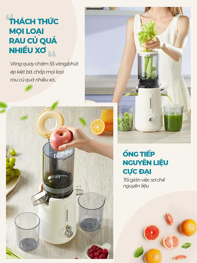 Máy ép chậm Sunhouse SHD5516 - Hàng chính hãng