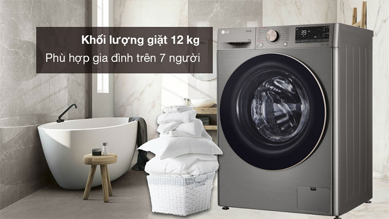 Máy giặt AI DD Inverter 12 kg LG FV1412S3PA - Hàng chính hãng