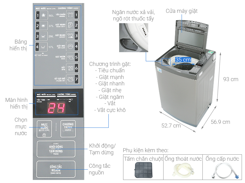 Máy giặt Aqua AQW-KS80GT S (8kg) - Hàng chính hãng