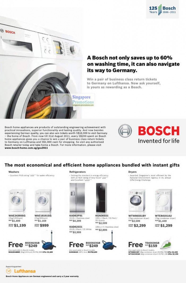 Máy giặt Bosch WAE-18161SG - Hàng chính hãng