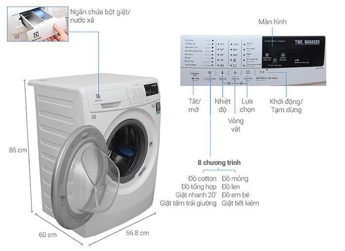 Máy giặt Electrolux EWF10744 - Hàng chính hãng