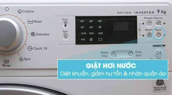 Máy giặt Electrolux Inverter 9 kg EWF12942 - Hàng chính hãng