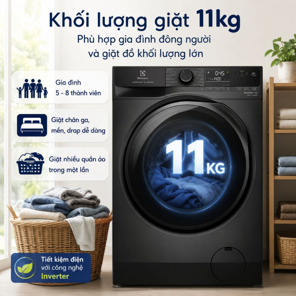 Máy giặt Electrolux UltimateCare 500 Inverter 11 kg EWF1143P5SC - Hàng chính hãng