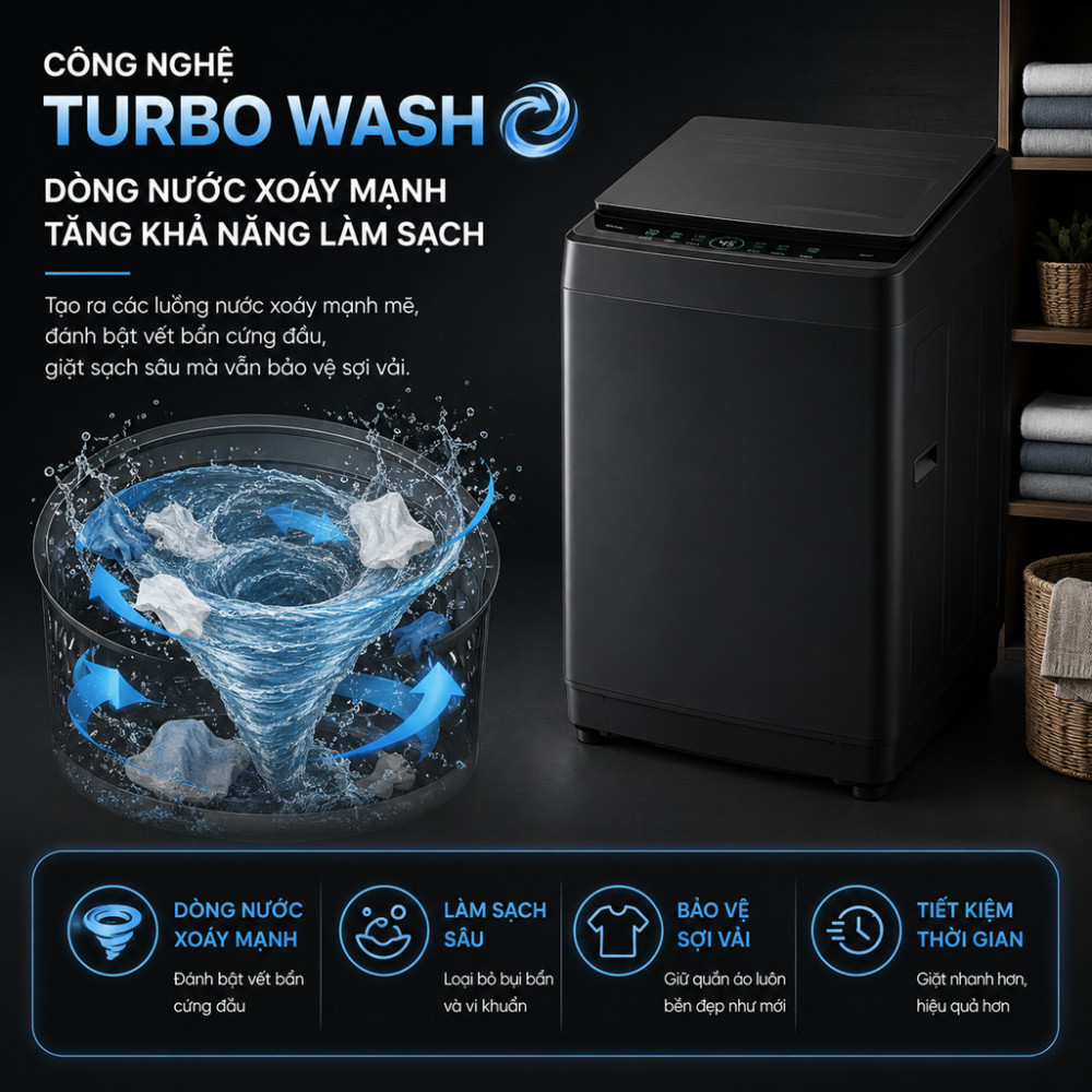 Máy giặt Hisense Inverter 10.5 kg WT105F50 - Hàng chính hãng