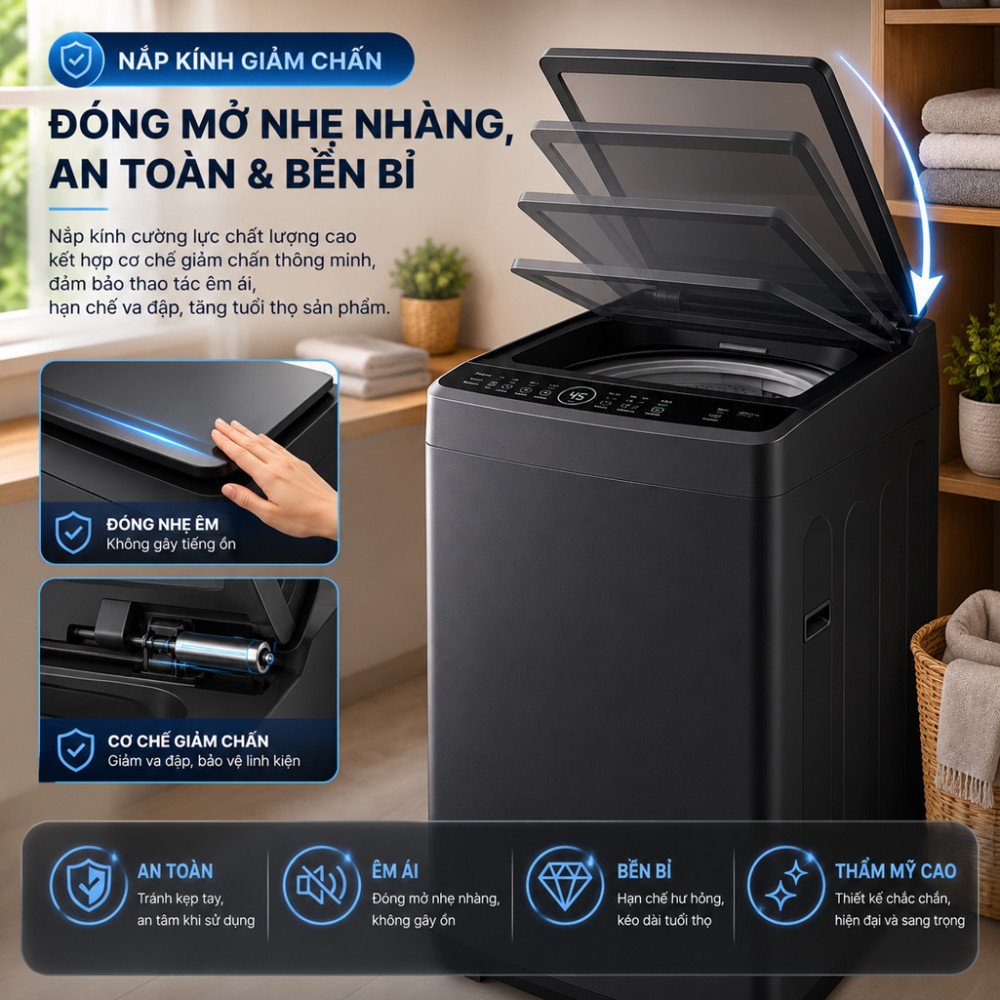 Máy giặt Hisense Inverter 10.5 kg WT105F50 - Hàng chính hãng