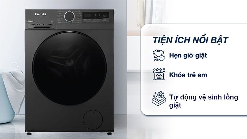 Máy giặt Inverter 10.5kg Funiki HWM-F8105ADG - Hàng chính hãng