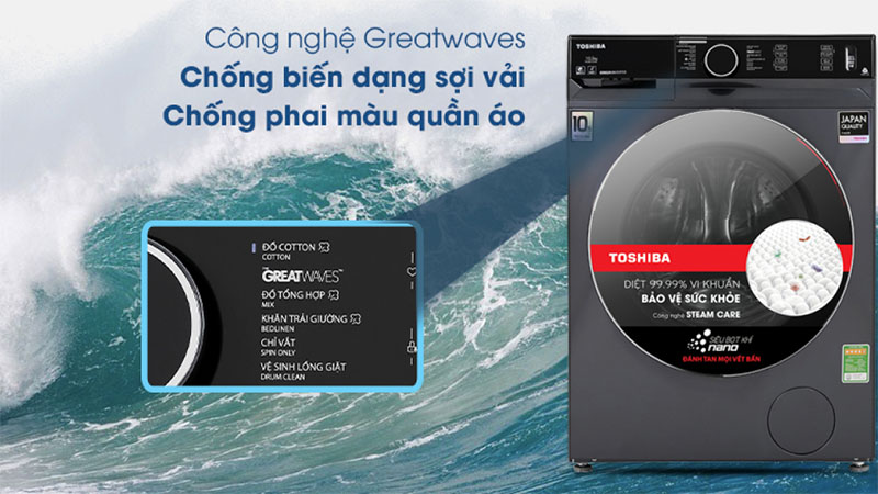 Máy giặt Inverter 10.5 Kg Toshiba TW-BK115G4V(MG) - Hàng chính hãng