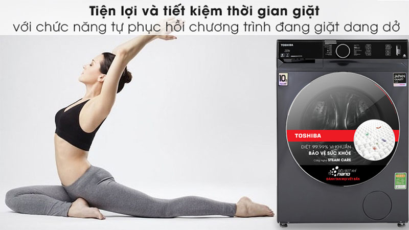 Máy giặt Inverter 10.5 Kg Toshiba TW-BK115G4V(MG) - Hàng chính hãng