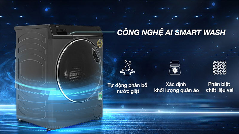 Máy giặt Inverter 10 kg Aqua AQD-DW1000J.BK  - Hàng chính hãng