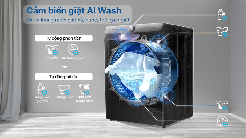 Máy giặt Inverter 10kg Samsung WW10TP44DSB/SV - Hàng chính hãng