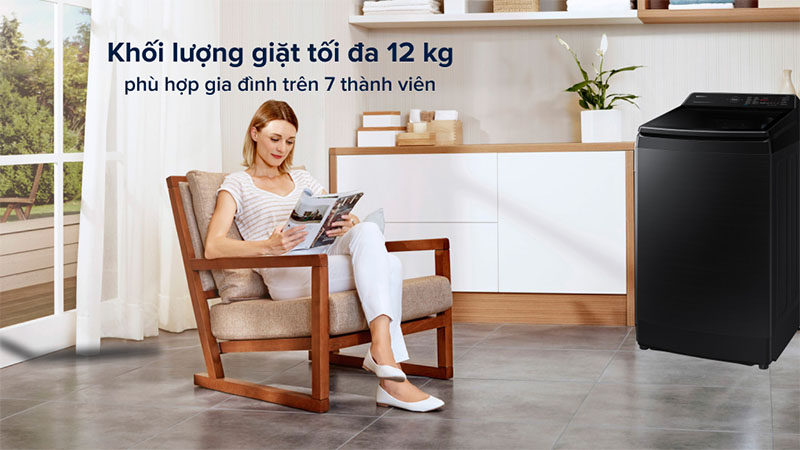 Máy giặt Inverter 12kg Samsung WA12CG5886BVSV - Hàng chính hãng