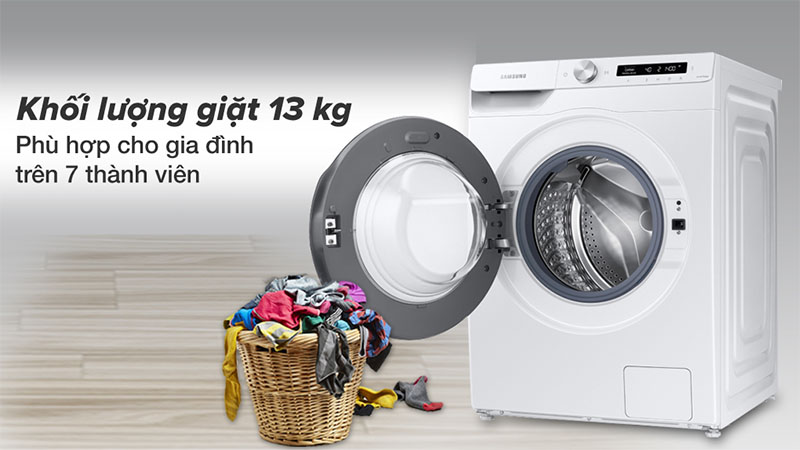 Máy giặt Inverter 13kg Samsung WW13T504DAW/SV - Hàng chính hãng
