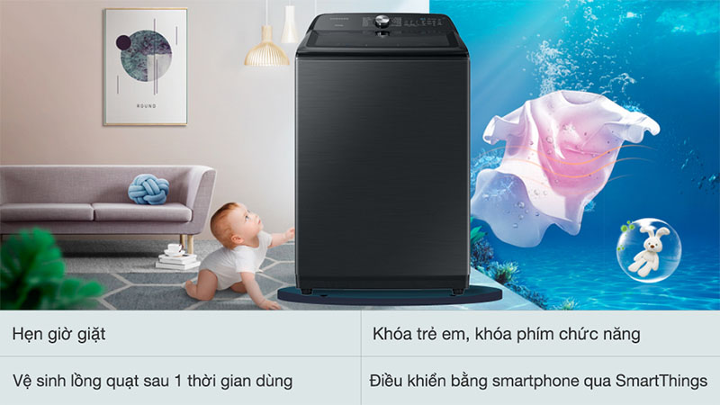 Máy giặt Inverter 23kg Samsung WA23A8377GV/SV - Hàng chính hãng