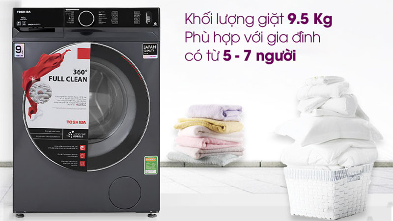 Máy giặt Inverter 9.5 Kg Toshiba TW-BK105G4V(MG) - Hàng chính hãng