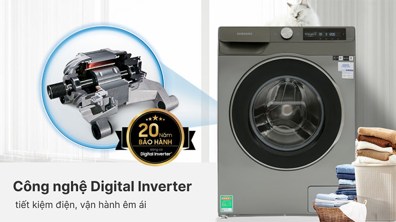 Máy giặt Inverter 9kg Samsung WW90T634DLN/SV - Hàng chính hãng