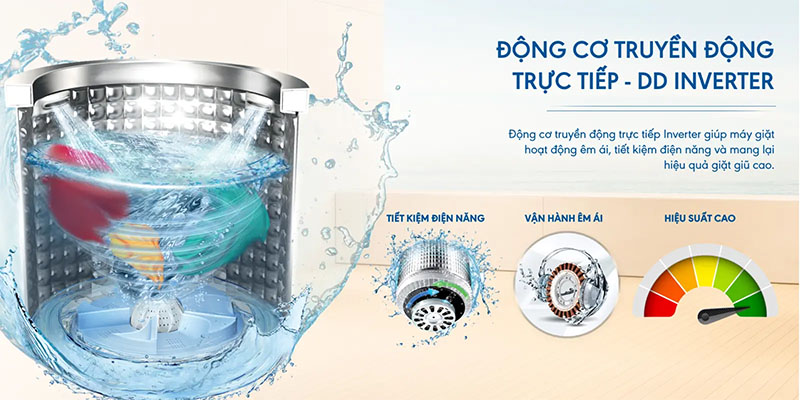 Máy giặt Inverter Aqua 11 Kg AQW-DR110JT.BK - Hàng chính hãng
