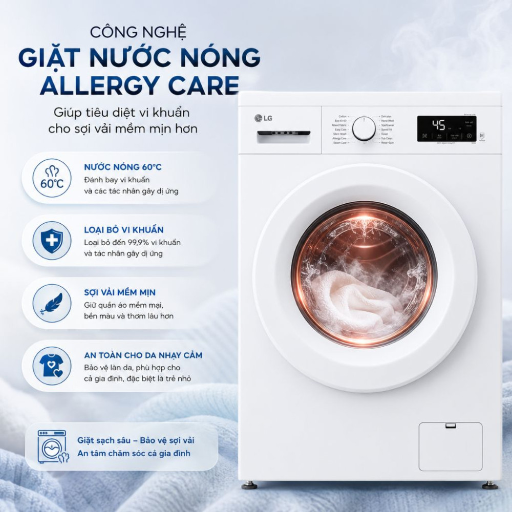 Máy giặt LG Inverter 9 kg FB1209S6W1.ABWPEVN - Hàng chính hãng