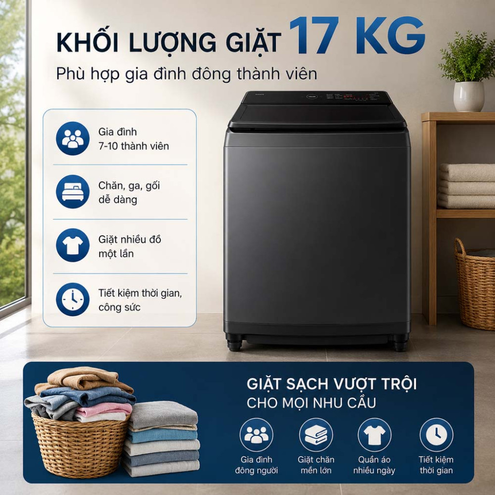 Máy giặt Samsung 17Kg WA40F17E7CSV - Hàng chính hãng