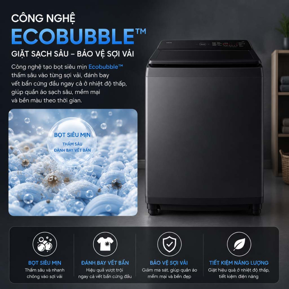Máy giặt Samsung 17Kg WA40F17E7CSV - Hàng chính hãng