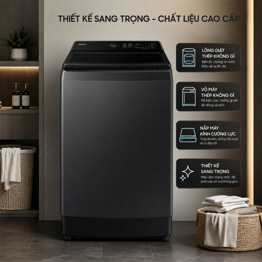 Máy giặt Samsung Ecobubble Inverter 12.5 kg WA40F12E4CSV - Hàng chính hãng
